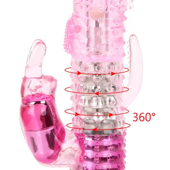 IKOKY Rabbit Vibrator,Dildo Penis Vibrator,12 Viteza de Rotație de 360 de Grade Șirag de mărgele, G-spot Stimulator Clitoris Jucarii Sexuale pentru Femei
