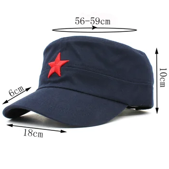 ALTOBEFUN Clasic Vintage Bărbați Femei Militar Pălărie de Moda Toamna Vara Marca Steaua Reglabil Sus Plat Capac Pentru Adult AD912