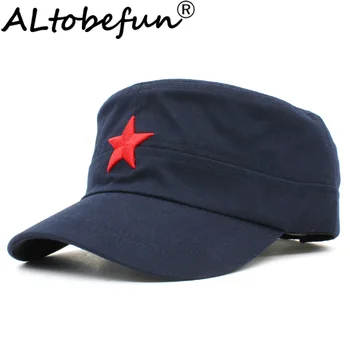 ALTOBEFUN Clasic Vintage Bărbați Femei Militar Pălărie de Moda Toamna Vara Marca Steaua Reglabil Sus Plat Capac Pentru Adult AD912