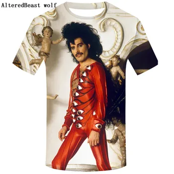 Amuzant 3d expresie Freddie Mercury tipărite tricou Regina T Camasa Barbati Casual cu Maneci Scurte O-gât pentru Bărbați T-shirt Harajuku Topuri