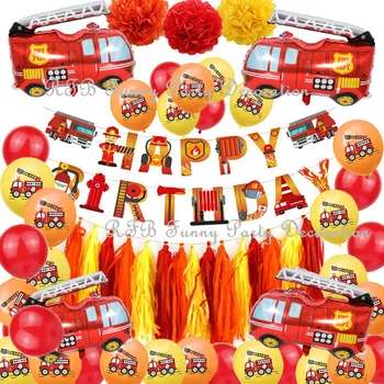 Camion de foc Baloane Petrecere de Ziua Provizii de Pompieri Jumbo Folie de Aluminiu Balon Pompier Decoratiuni Partid Favoare pentru Copii
