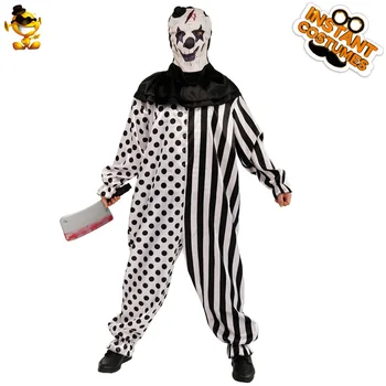 Halloween pentru Adulti Barbati Clown Costum Joc de Rol Criminal Salopeta cu Mască de Latex Costume Cosplay Carnaval de Purim
