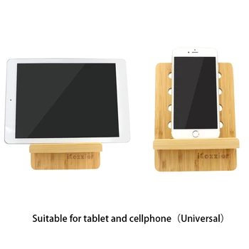ICozzier Bambus Reglabil Suport pentru Tabletă Multi-unghi Portabil Suport pentru iPad sau telefoane mobile