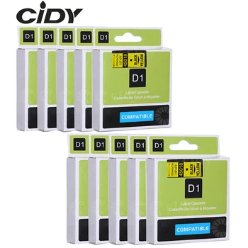 CIDY Dymo D1 45018 compatibil pentru DYMO D1 Eticheta Tapes 12mm black on yellow Label Maker Potrivit Label Manager 210 450 LM160