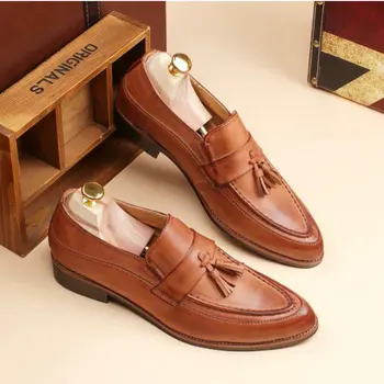 Nou Brand de Moda Punct Clasic Deget de la picior Oxfords Pentru Barbati Mocasini Mocasini pantofi Barbati Petrecere de Afaceri Ciucuri de conducere pantofi k98