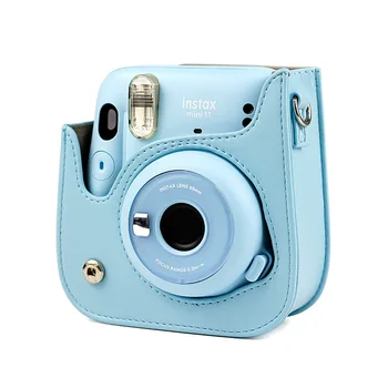 PU Camera de Piele Caz Acoperire Pentru Fujifilm Instax Mini 11 Mini11 Umăr Sac de aparat de Fotografiat Colorate Culoare Solidă Cu Curea de Umăr