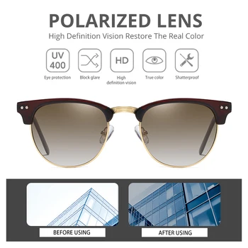 COASION 2020 Design de Brand Polarizat ochelari de Soare pentru Femei Barbati Retro Jumătate Cadru Metalic Ochelari de Soare pentru Condus zonnebril CA1364