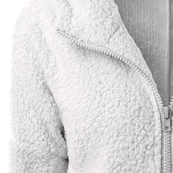 2020 Moda Noua Femei cu Glugă Haina de Iarnă Lână Cald Fermoar Strat Strat de Bumbac Uza haină de blană artificială