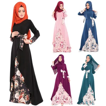 2019 noi elegent stil de moda musulmană femei plus dimensiune lung abaya S-XXL