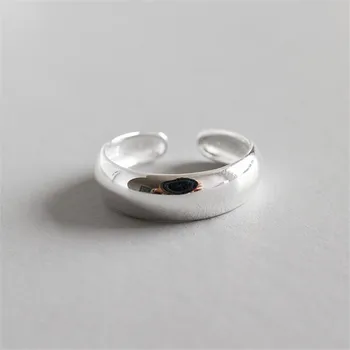 Argint 925 Bijuterii Rotund cu Geamuri Simple Ciolan Coada Deschide Inel pentru Femei anello