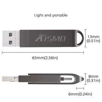 Kismo 3 în 1 de Tip C USB Flash Drive 16gb 32gb 64gb USB3.0 Memory Stick OTG Pen Drive pentru samsung S6 S7 S8 S9 A3 A5 A7 J3 J5 J7