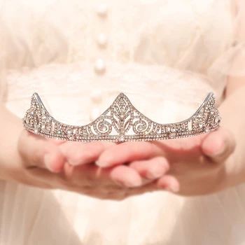 QYY de Moda Mireasa Nunta Coroana de Păr de Culoare de Argint Stras Diademe și Coroane pentru Femei Accesorii Mireasa Caciulita Bijuterii