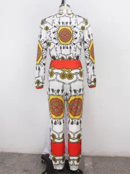 2019 Femei Mult Salopeta Femei Maneca Lunga Salopetă De Sex Feminin Casual Plus Dimensiune African Print Ansamblu Costum Cu Buzunar