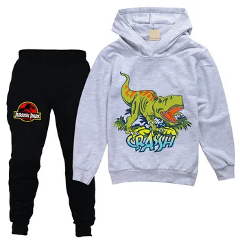 Noul Jurassic Park Copil Trening Primavara Toamna Îmbrăcăminte pentru Copii Baieti Fete Dinozaur Haine Copii cu Gluga T-shirt, Pantaloni de Costum