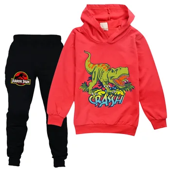 Noul Jurassic Park Copil Trening Primavara Toamna Îmbrăcăminte pentru Copii Baieti Fete Dinozaur Haine Copii cu Gluga T-shirt, Pantaloni de Costum