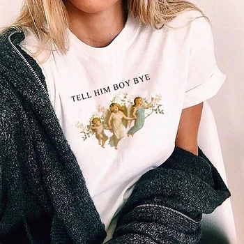 Spune-I Băiatului Pa Tricou Femei de Moda de Personalitate Teuri Trei Îngeri Imprimare Estetice T-Shirt Tumblr Drăguț 90 Fete GraphicTee
