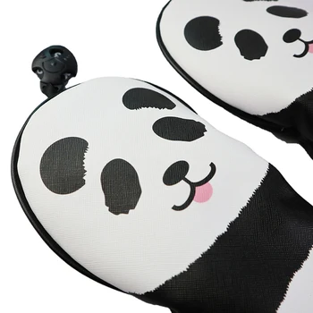 3pcs Tipărite Panda Cluburi de Golf Capul Acoperă Set Headcover Drivere Pasei Capace de Protecție &T8