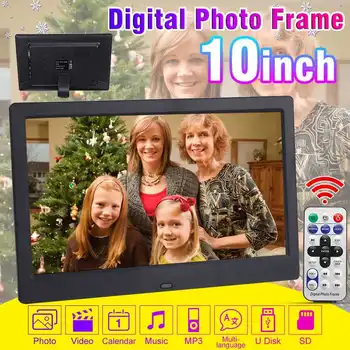 Ecran de 10 inch Digital Photo Frame HD 1024x600 LED Backlight Funcția Completă Imagine Video Muzica Film Electronice Album Ceas Cadou