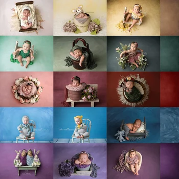 Monofazate de Culoare de Fundal Pentru Copil Nou-născut Adult Ziua de fundal Recuzită Abstruct Portret Podea de Vinil Studio Foto Profesional