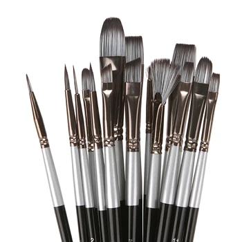15buc/set Nailon Artist Pensule de spaclu Burete Set Cu Cazuri de Stocare Acuarele Acrilice, Pictură în Ulei de Artă