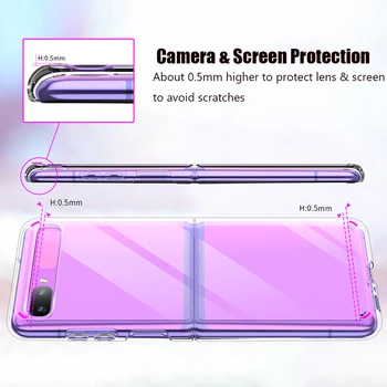 Pentru Samsung Galaxy Z Flip case Slim 1,5 MM Moale Transparent de Înaltă Clar TPU+PC Cazuri de Telefon Pentru Galaxy Z Flip ZFlip S21 Plus Ultra