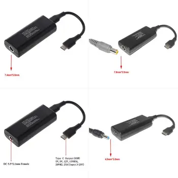 4Sizes 65W Mini Power Supply DC Adaptor Încărcător Conector USB de Tip C Converter pentru Lenovo Hp Laptop Asus PC, Accesorii pentru Calculator