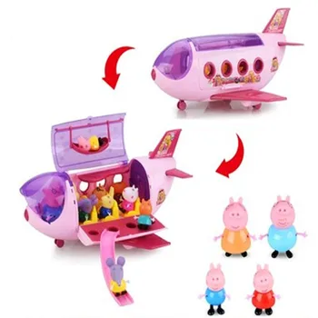 Peppa Pig Serie Anime Jucarii Copii Aeronave Pvc Model De Familie Plină Roluri De Acțiune Figura Pelucia Educația Copiilor Cadouri De Ziua De Nastere