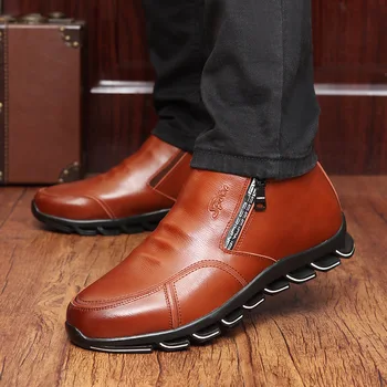 De Brand Nou de Iarna Barbati Adidas Cizme de Piele de Lână și de Bumbac pentru Bărbați Blană de Agrement de Mare sus Pantofi Plus Catifea Caldă Pantofi pentru Bărbați