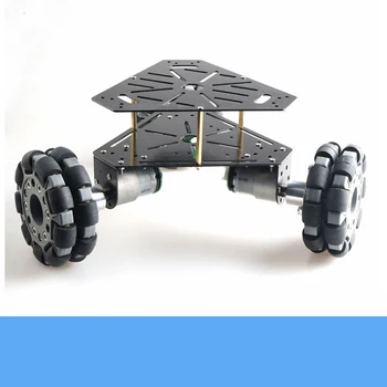 MC700 3WD 100mm Omni Roata de Metal Inteligent Șasiu Auto Neasamblate 2 Strat Triunghi Panoul de Robot Platforma DIY Jucărie RC pentru Educație