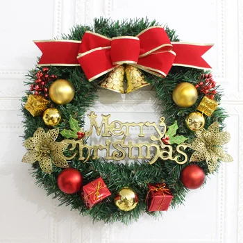 Decoratiuni de craciun coroană de Crăciun roșu nod flori de vacanță agățat ușă decorativ cununa de rattan Merry Christmas party