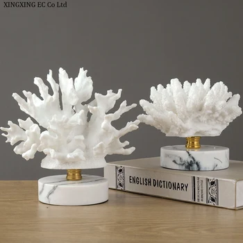 Marmura Coral Ornamente Creative Plante Mediteraneene Rășină Sculptura Meserii Moderne, Decorațiuni Interioare, Accesorii De Birou, Mobilier