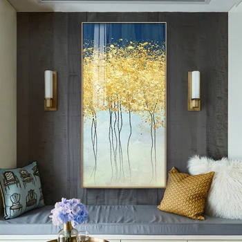 Moderne, Panza Pictura, Postere și de Imprimare Arta de Perete Imaginile pentru Camera de zi Dormitor Decorative de Aur Frunze Decor Acasă Neînrămate