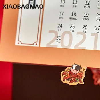 2021 noi Kawaii Roșu Calendarul Festiv Bobina Calendare Programul Creative Birou de Date Memento Calendar Planner