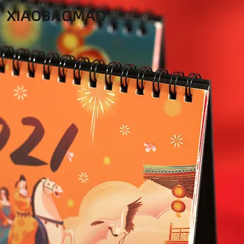 2021 noi Kawaii Roșu Calendarul Festiv Bobina Calendare Programul Creative Birou de Date Memento Calendar Planner