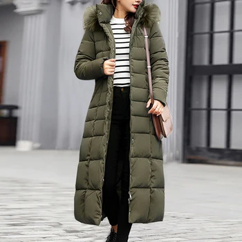 2020 Stil Nou Strat La Modă Pentru Femei Jacheta De Iarna Din Bumbac Căptușit Cald Maxi Puffer Coat Doamnelor Haine Lungi Hanorac Jacheta Femme