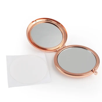 Oglindă rotundă Compact Gol Simplu a crescut de Culoare de aur Pentru DIY cadou oglinda 18413-4