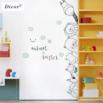 DICOR Camera pentru Copii Decor Desene animate Autocolante de Perete Animale Ușa Autocolant DIY Anime Poster Auto-Adeziv rezistent la apă Detașabil Decal