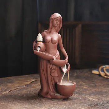 Tarta mai Cald Sirena Refluxul Tămâie Fantana Ceramice Arzător de Tămâie Fum Cascada Cameră Decor mai Bune pentru Cadouri de Valentine