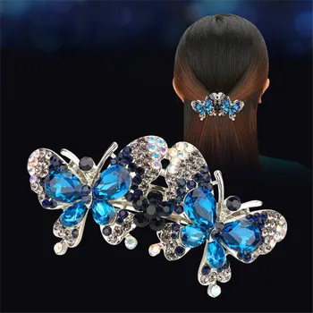 Drăguț Fată Feminin Crystal Stone Clipuri De Păr Femei Fluture Mic Banda De Păr De Nunta Vintage Accesorii De Par
