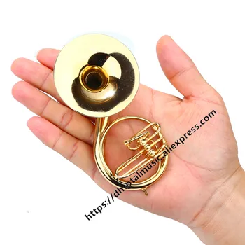 Dh Miniatură Trombon Model Mini Instrument Muzical iubitorii de Muzică fanii Ornamente Ziua de nastere Cadou de Crăciun de decorare Casa