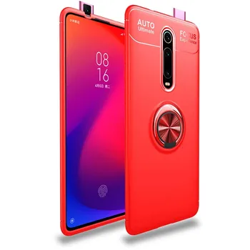 Stand caz de Silicon cu Inel pentru Xiaomi Mi 9T Roșu