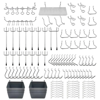 140 Pcs15 Diferite Tipuri de Pegboard Cârlige Includ Curbe Cârlige bidoane de Plastic, Peg Încuietori, pentru Instrumente de Organizare