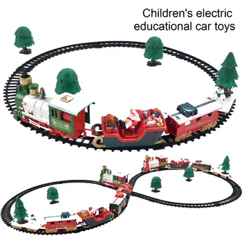 Tren Electric Jucării Lungă Cale ferată Set Cu Sunet de Lumină Clasic Tren cu Aburi Jucării DIY Cusaturi de Învățământ Jucărie de Crăciun Birt