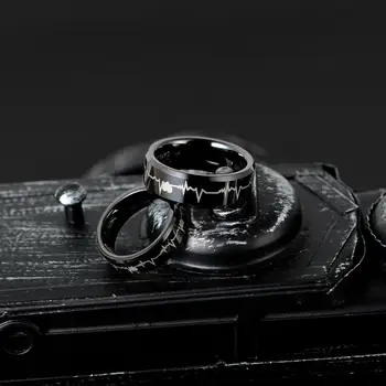 8mm Negru Carbură de Tungsten Inele cu Emoție în Formă pentru Bărbați Inaltime cantitatea de Logodna verighete Dimensiune 5-16