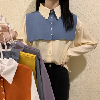 Bază Solidă Tricouri Bluze Femei Complet Maneca Topuri Tricou Simplu, Tricou Casual Femme Vrac Top Poze Reale