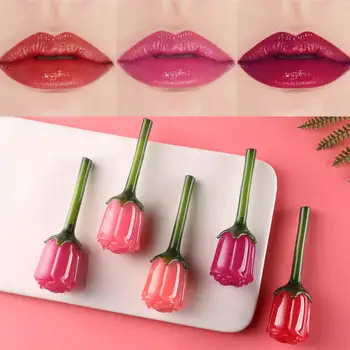 5ml Femei Machiaj 5 Culori Rose Luciu de Buze crema Hidratanta Rose Oglindă 3D Lip Glaze Machiaj Ușor de Uzură Lasting Lip Gloss