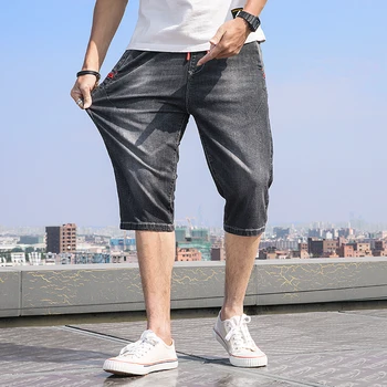 Plus Dimensiune S-7XL de Vară pentru bărbați pantaloni Scurți de Blugi Stretch Casual de Lumină de Înaltă Calitate Blugi Casual Elastic Talie Pantaloni Pentru bărbați