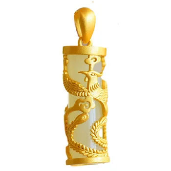 KOFSAC Nou la Modă Argint 925 Coliere Pentru Barbati Femei Bijuterii Rafinat Jade Dragon Phoenix Coloana Pandantiv Iubitorii de Cadouri