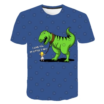 Băiatul xx 4-14 Y Vară pentru Copii Desene animate fete de Zăpadă drăguț Dinozaur 3D de Imprimare T-shirt Topuri Tricouri Tricou baietel haine cu Maneci Scurte
