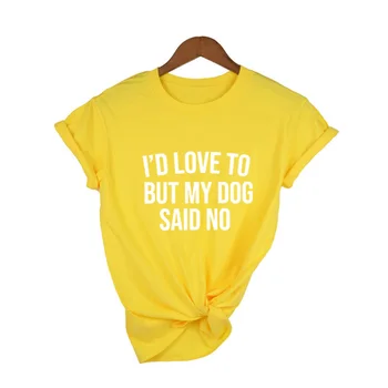 Mi-ar Plăcea, Dar Cainele Meu a Spus Nici un Tricou de Vara cu Maneci Scurte Câine Mama Cămașă Iubitor de Câine Tricou Câine Amuzant Tricou Cadou pentru un Iubitor de Câine Cadou